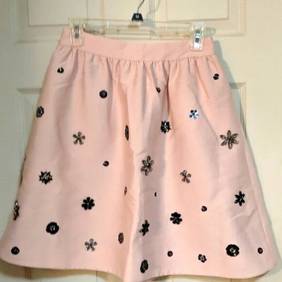 Kate Spade - The Madison Ave Collection Pink Embellished A-line Skirt - Picture 1 of 5